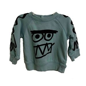 Stella McCartney Kids, Blue Monster Face Sweater 6m
